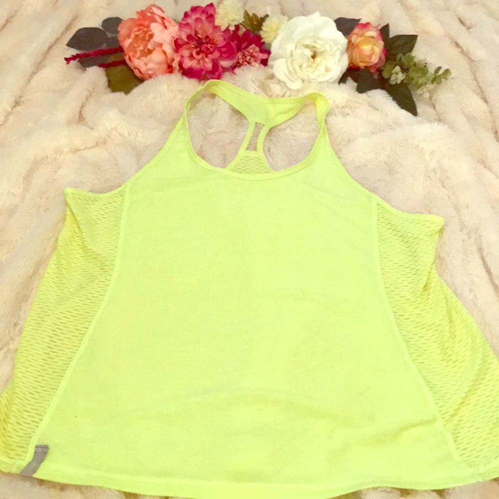 Neon yellow workout tank.